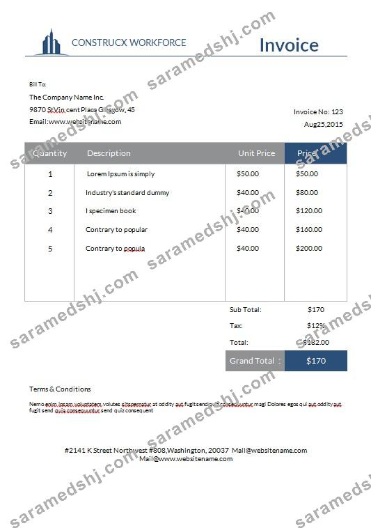 Free Architecture Invoice Template